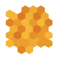 Honeycomb pattern design in warm tones featuring flat geometric shapes vector art