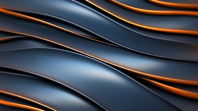 Abstract design of flowing dark waves with orange highlights creating a dynamic texture