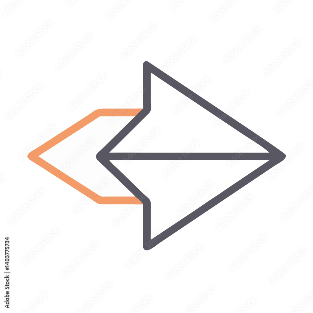 Poster Left Arrow Icon Representing Backward Navigation and Directional Control