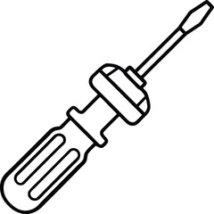 Fototapeta premium Outline Icon of a Screwdriver with Transparent Background, Tool for Manual Work