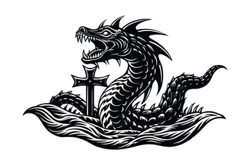 heraldic lion isolated on white