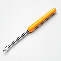 Fototapeta premium Screwdriver, orange handle, flathead tool, metal shaft, hardware