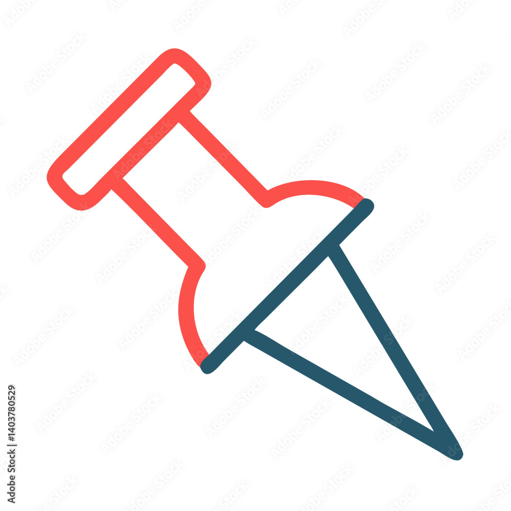 Aufkleber Push Pin Icon Representing Location Marker and Map Navigation Tool
