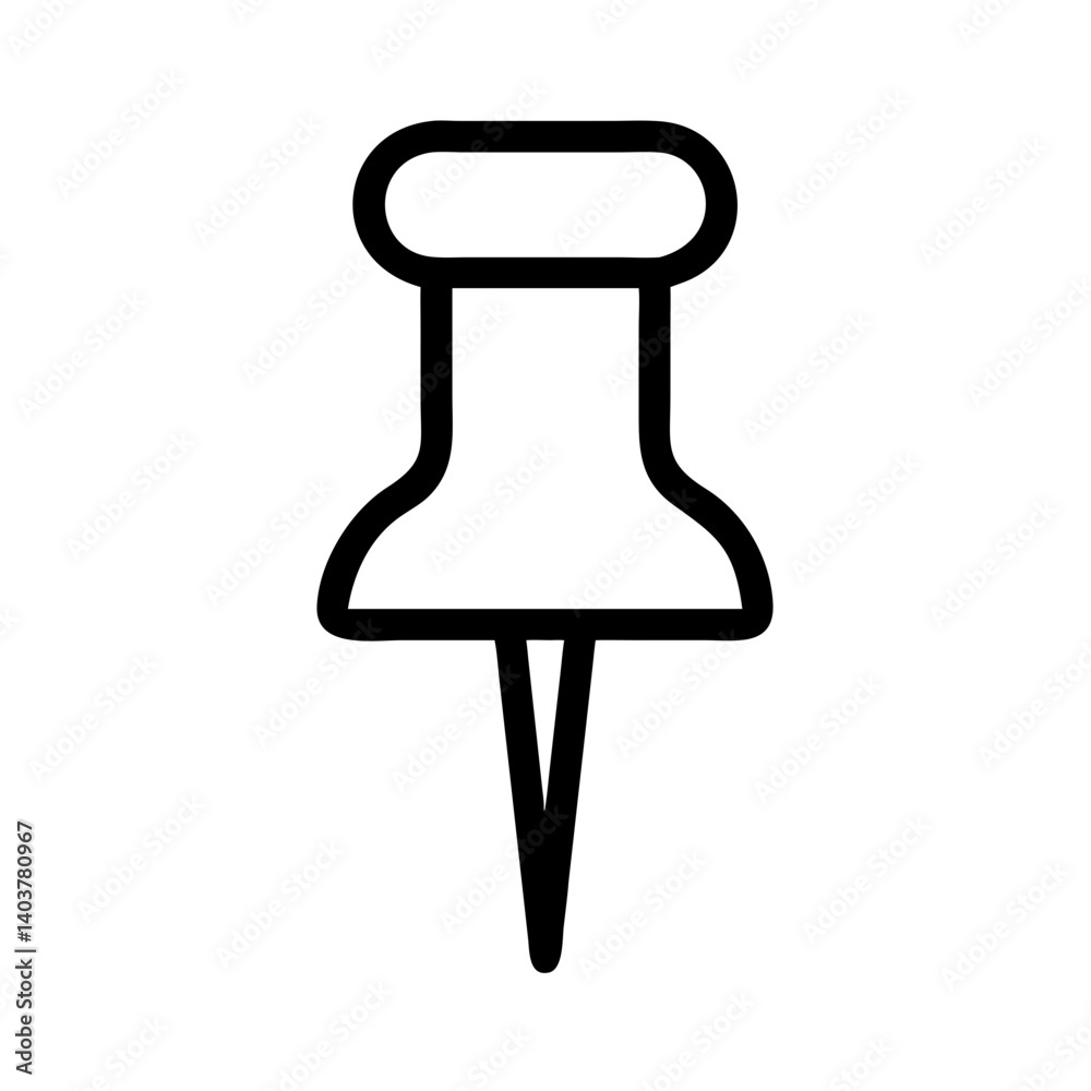 Aufkleber Push Pin Icon Representing Location Marker and Map Navigation Tool