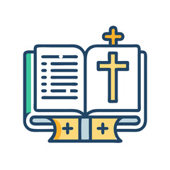 Religious Text Icon Representing Theology or Religious Study and Sacred Scriptures