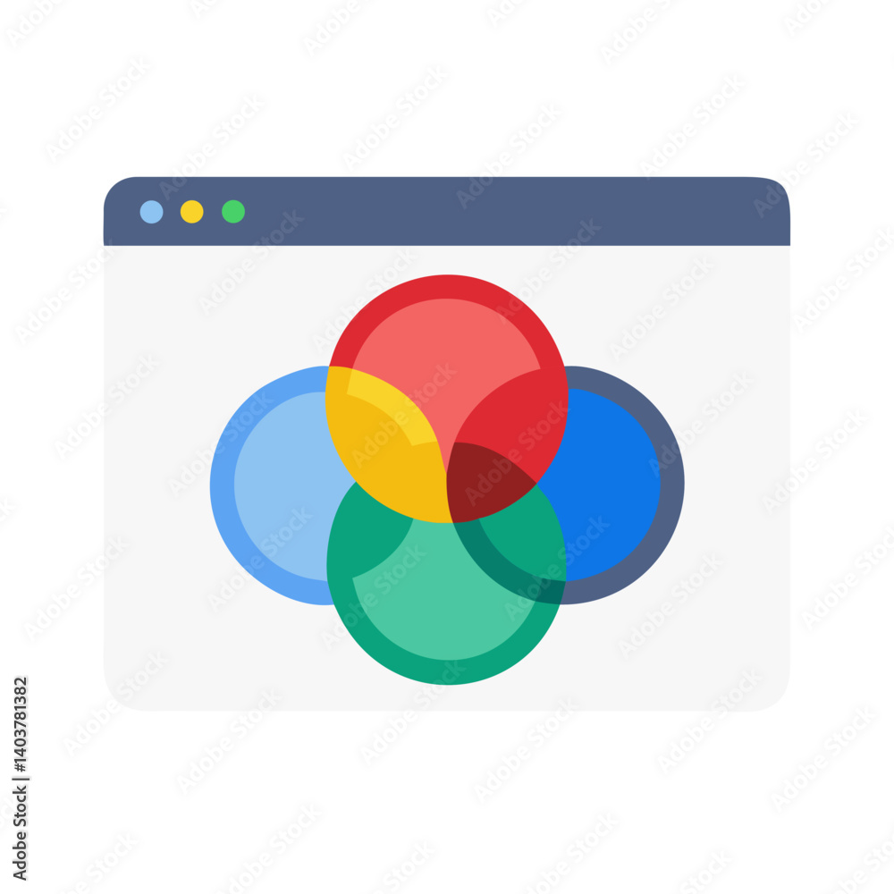 Poster RGB Color Model Icon Representing Digital Color Mixing and Screen Display Technology

