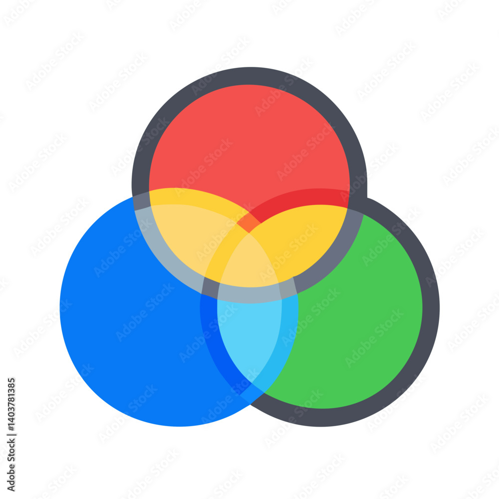Poster RGB Color Model Icon Representing Digital Color Mixing and Screen Display Technology

