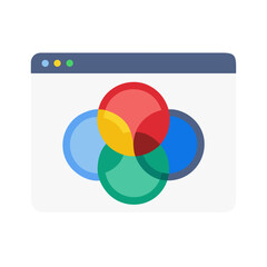 RGB Color Model Icon Representing Digital Color Mixing and Screen Display Technology

