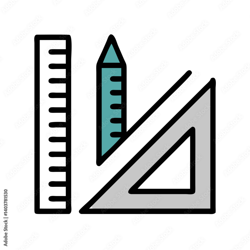 Leinwandbilder ruler and triangle icon representing precision and geometric measurement tools