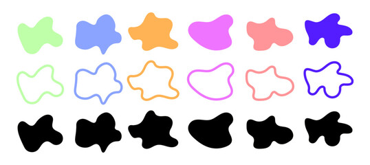 Colorful Blob Shapes Vector Set PNG – Vibrant Liquid Abstract Fluid Elements on Transparent Background © uzairaliengg@gmail.c
