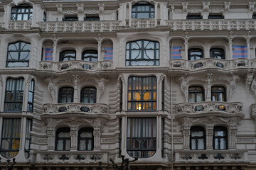 Art nouveau style building in the city of Bilbao, Spain