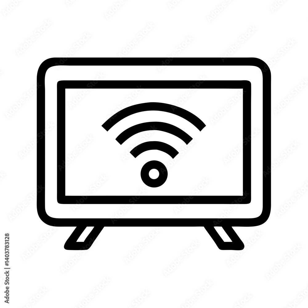 Poster Smart TV with Signal Icon Representing Streaming and Media Content