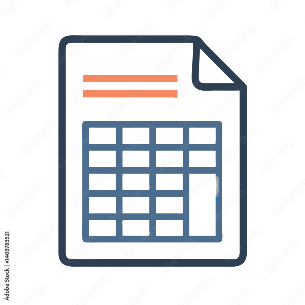 Aufkleber spreadsheet grid icon representing economic data and financial analysis