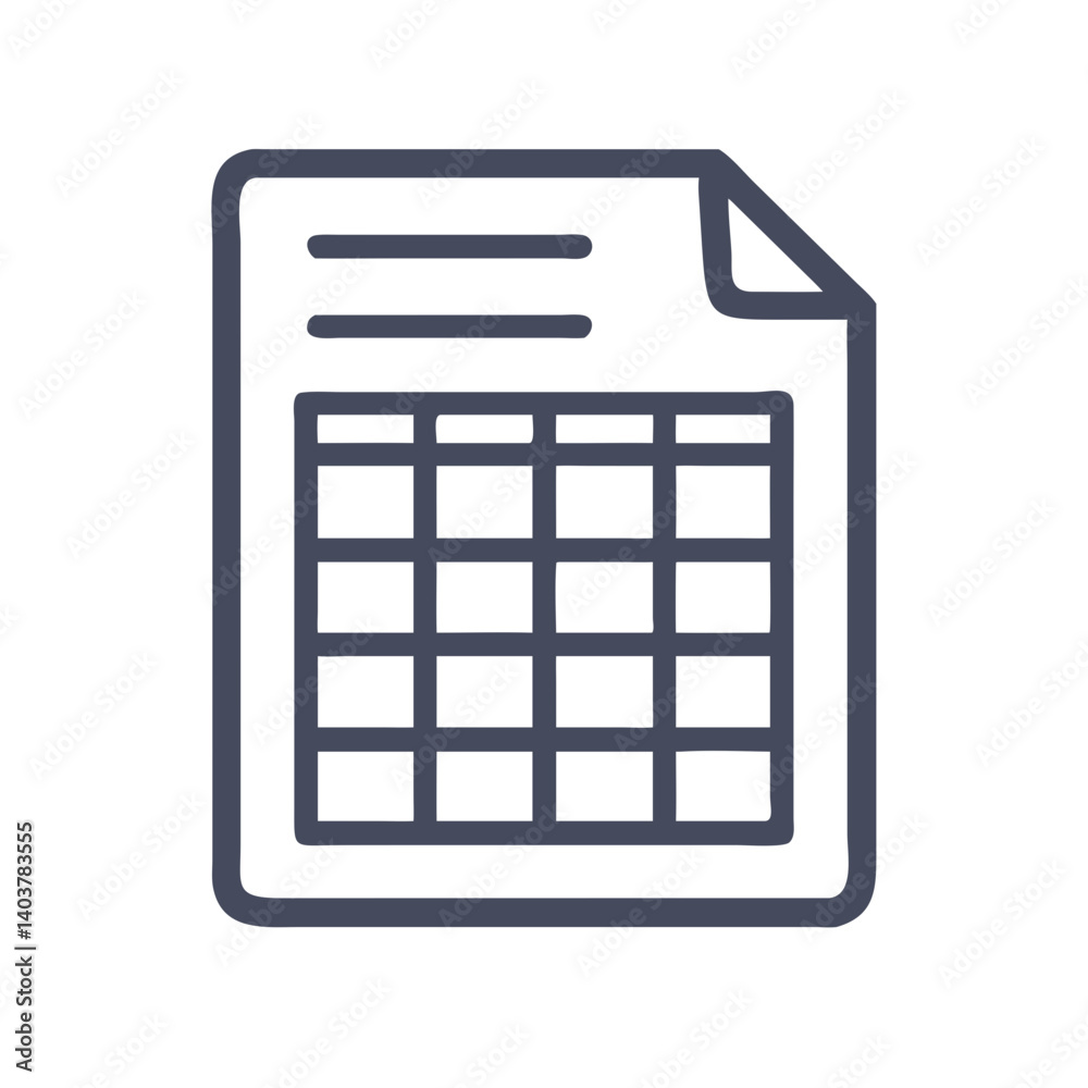 Aufkleber spreadsheet grid icon representing economic data and financial analysis