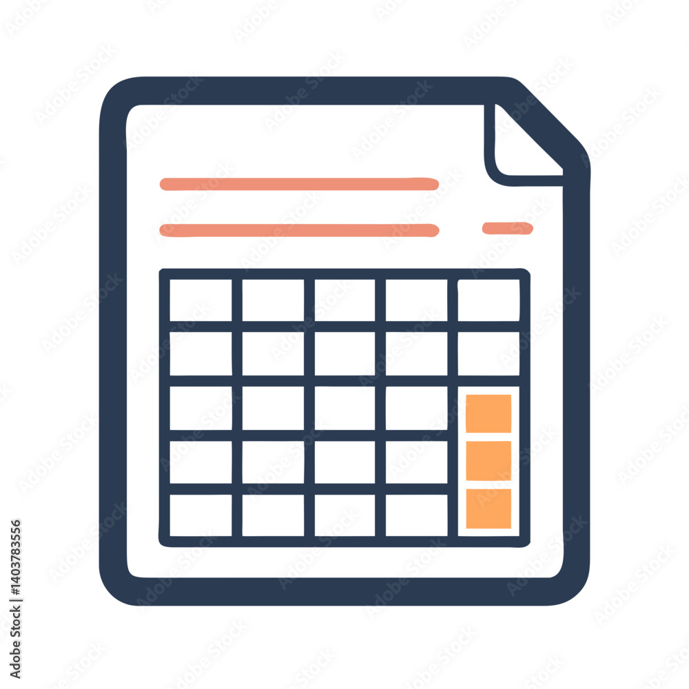Aufkleber Spreadsheet Grid Icon Representing Economic Data and Financial Analysis