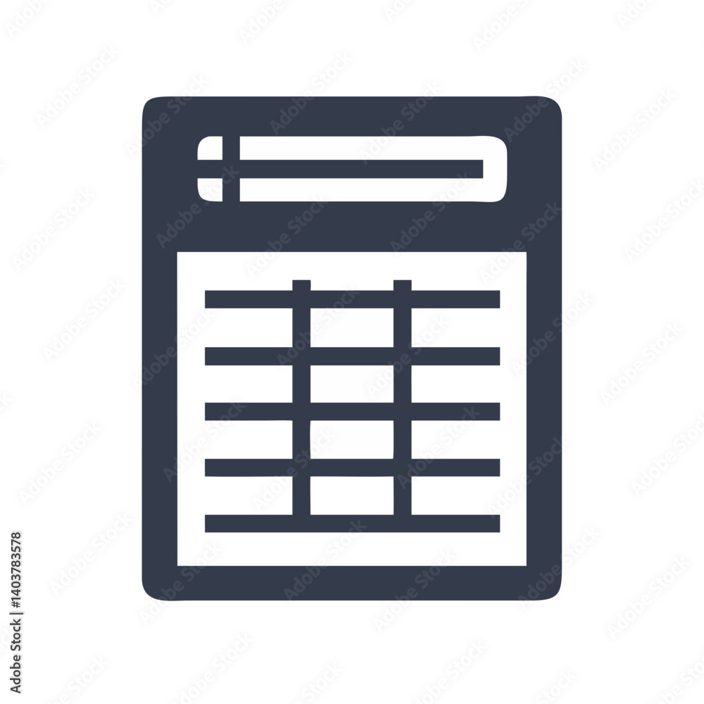 Aufkleber Spreadsheet Grid Icon Representing Economic Data and Financial Analysis