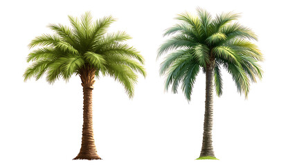 Obraz premium Two palm trees against a white background