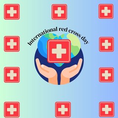 international red cross day logo, vector, illustration 