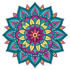 Floral Mandala Art on Clean White Background