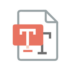 Fototapeta premium Typography File with Text Tool Icon Representing Font Style and Document Formatting
