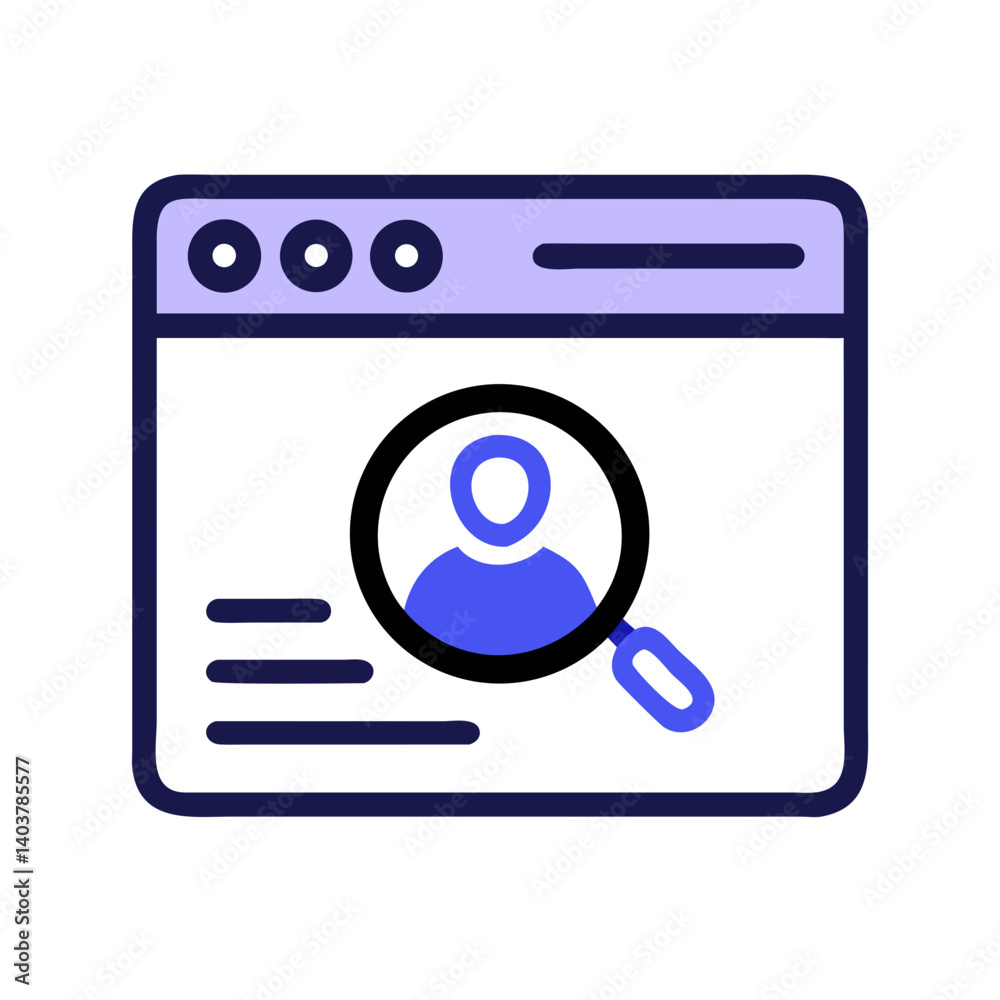 Poster User Interface with Profile Search Icon Representing Account Lookup and Identity Management