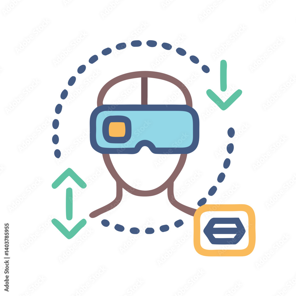 Poster Virtual Reality Headset Icon Representing Immersive Technology and Digital Simulation