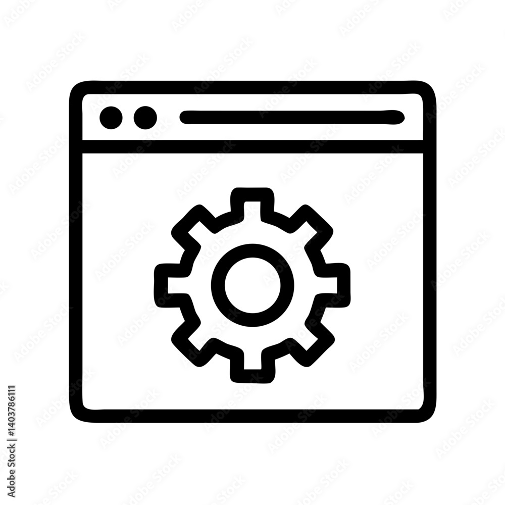 Poster Web Browser with Gear Icon Representing Online Settings and Internet Configuration