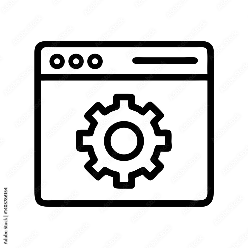 Poster Web Browser with Gear Icon Representing Online Settings and Internet Configuration