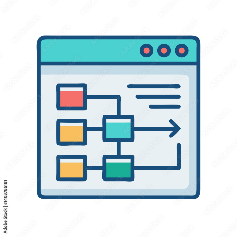 Poster Webpage Layout Grid Icon Representing UI Wireframe and Design Planning