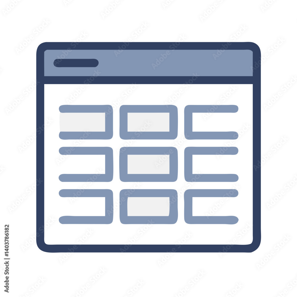 Poster Webpage Layout Grid Icon Representing UI Wireframe and Design Planning