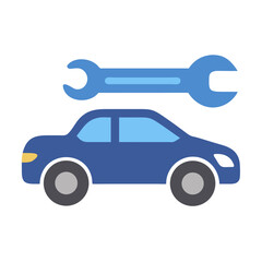 Naklejka premium Wrench and Car Icon Representing Automotive Repair and Vehicle Maintenance