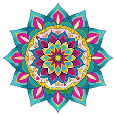 Sacred Geometry Mandala on White Background