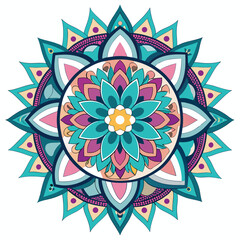 Detailed Mandala Line Art on White Canvas