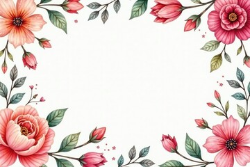 Delicate watercolor paisley floral design, soft pastel palette, invitation, illustration, romantic