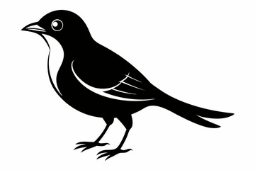 white bell bird silhouette black vector