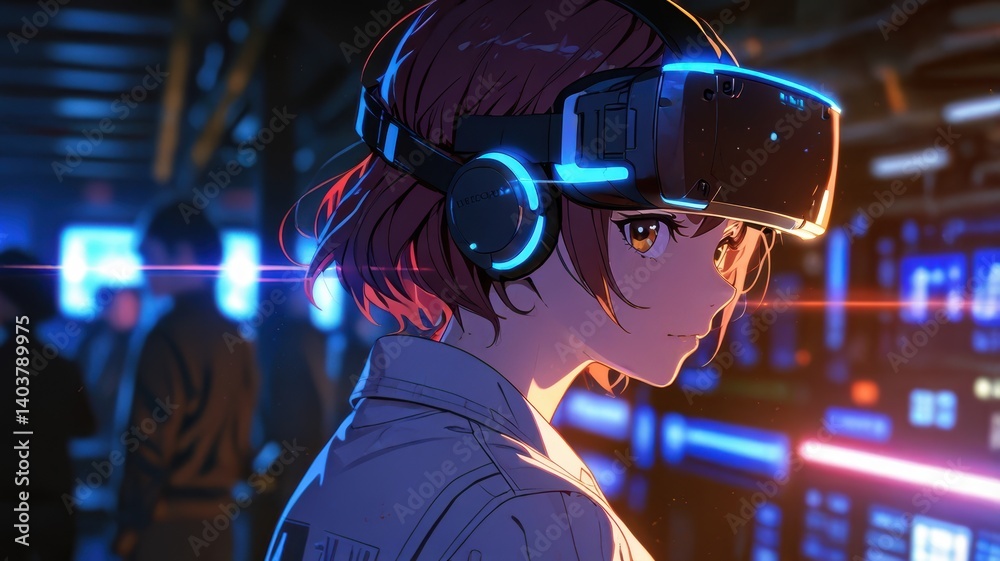 Aufkleber Exploring the Boundless Worlds of Virtual Reality in a Futuristic Environment