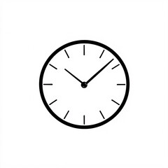 Fototapeta premium minimalist black and white clock illustrations with clean round faces and simple hour markers, modern analog timepieces for infographics, icons, or contemporary design use