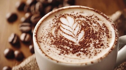 Obraz premium Aromatic coffee latte art