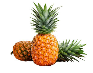 Fototapeta premium Pineapple ananas . Clipart PNG image . Transparent background . Cartoon vector style . Generative AI 
