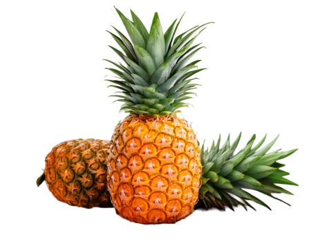 Pineapple ananas . Clipart PNG image . Transparent background . Cartoon vector style . Generative AI
