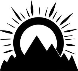 sun and mountains silhouette