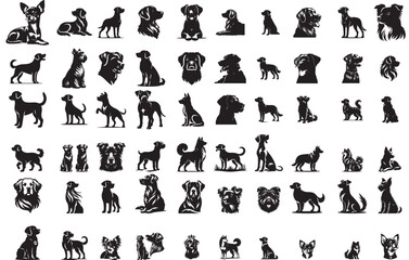 Set dachshund dog silhouette vector illustration.