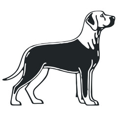 Vector silhouette of a dog, Dog illustration, Dog art, Dog drawing, Pet Animal Silhouette.