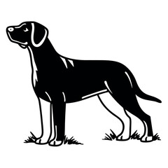 Vector silhouette of a dog, Dog illustration, Dog art, Dog drawing, Pet Animal Silhouette.