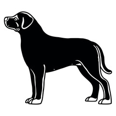 Vector silhouette of a dog, Dog illustration, Dog art, Dog drawing, Pet Animal Silhouette.