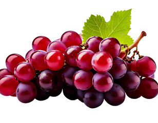 Fototapeta premium red grapes bunch isolated on white background. Generative AI 