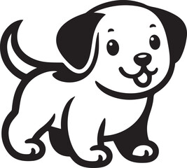 Black & White Puppy Dog Vector