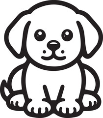Black & White Puppy Dog Vector