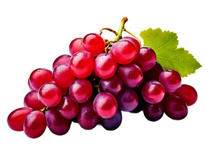 Fototapeta premium red grapes isolated on transparent background. AI Generative 