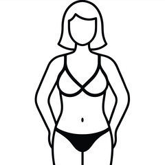 vector illustration of a woman in bikini
